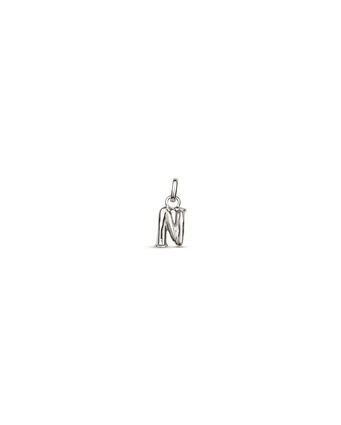 Sterling silver-plated charm with small letter N